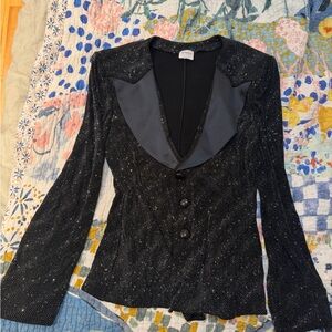 Armani Collezioni Black and Silver Blazer